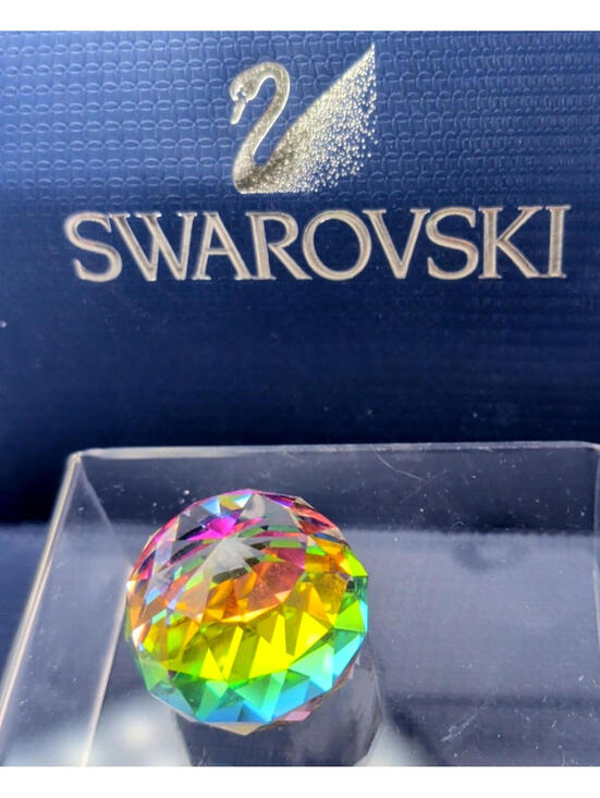 Swarovski Other - VTG Swarovski K9Crystal Vitrail Medium Round Prismatic Paperweight Rainbow Facet